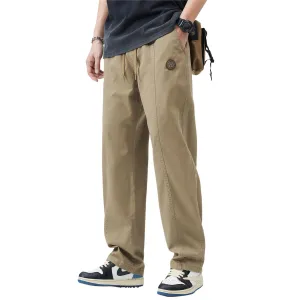 Khaki Front Seam Straight Leg Trousers