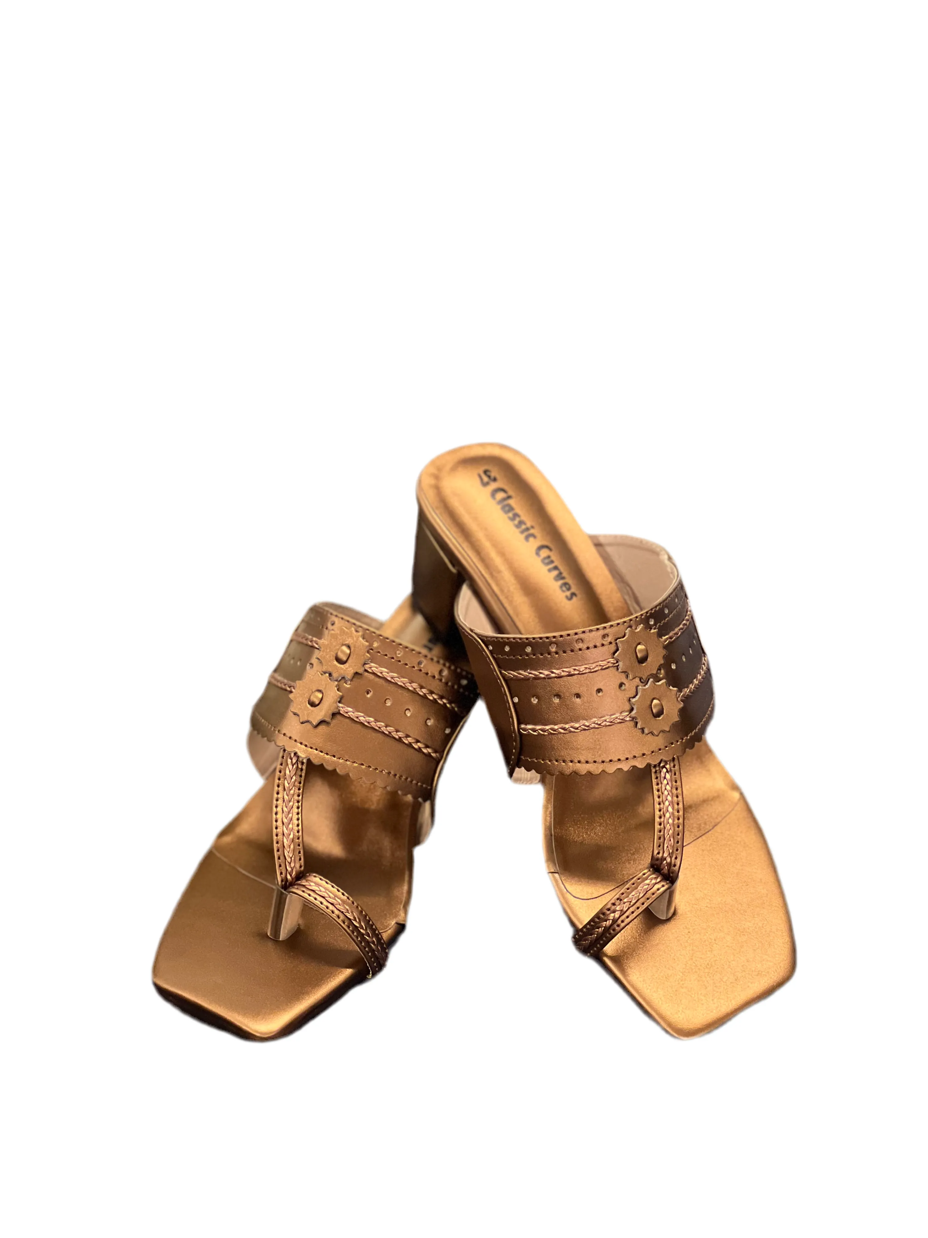 Kolapuri Block Heels - Copper