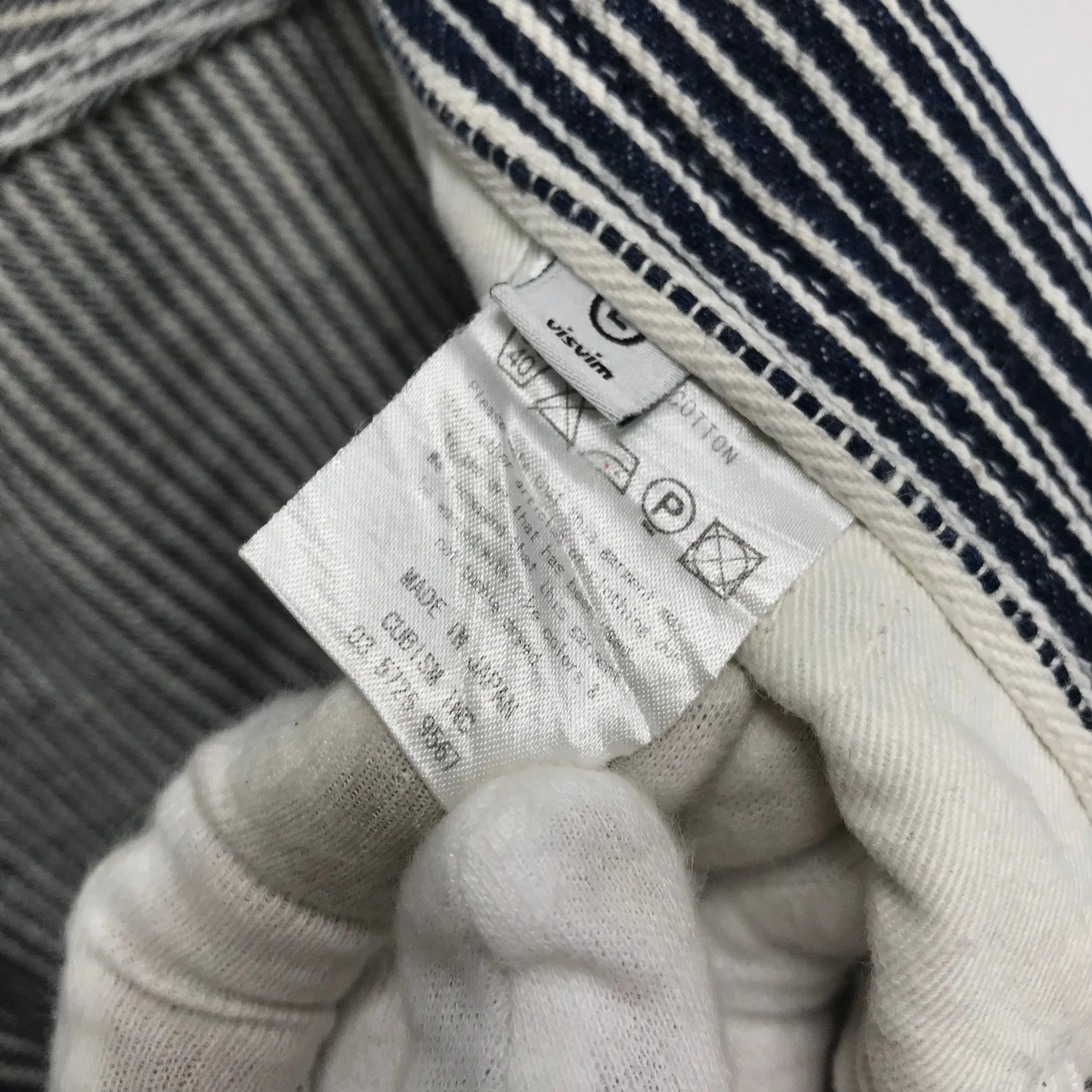 [L] Visvim Engineer Pants Hickory Stripe