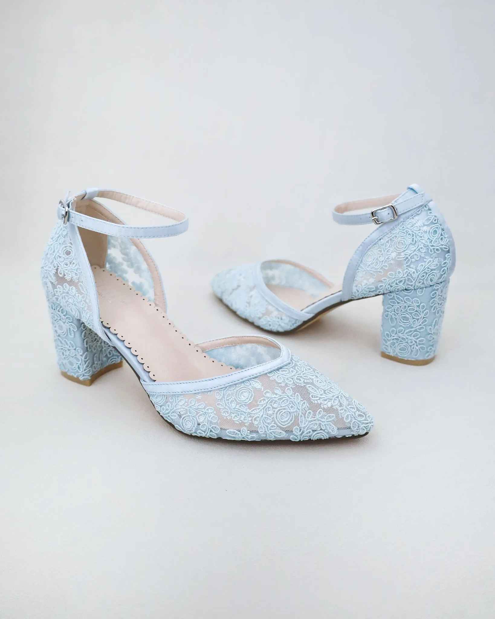 Lace Block Heel For Weddings