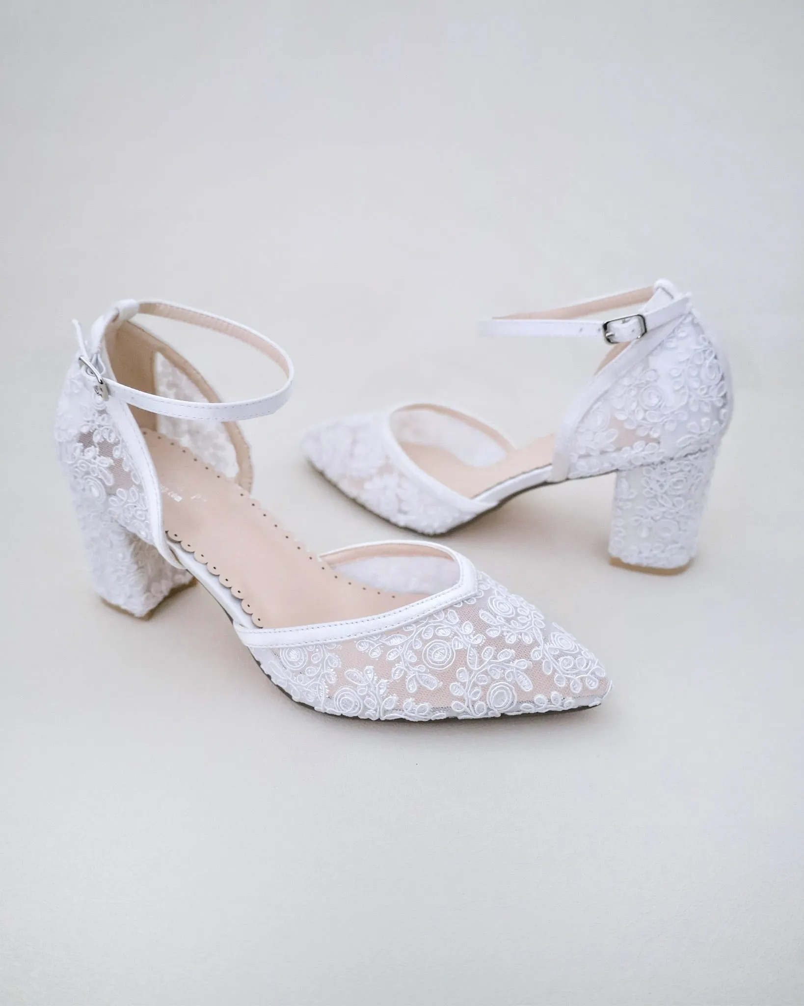 Lace Block Heel For Weddings