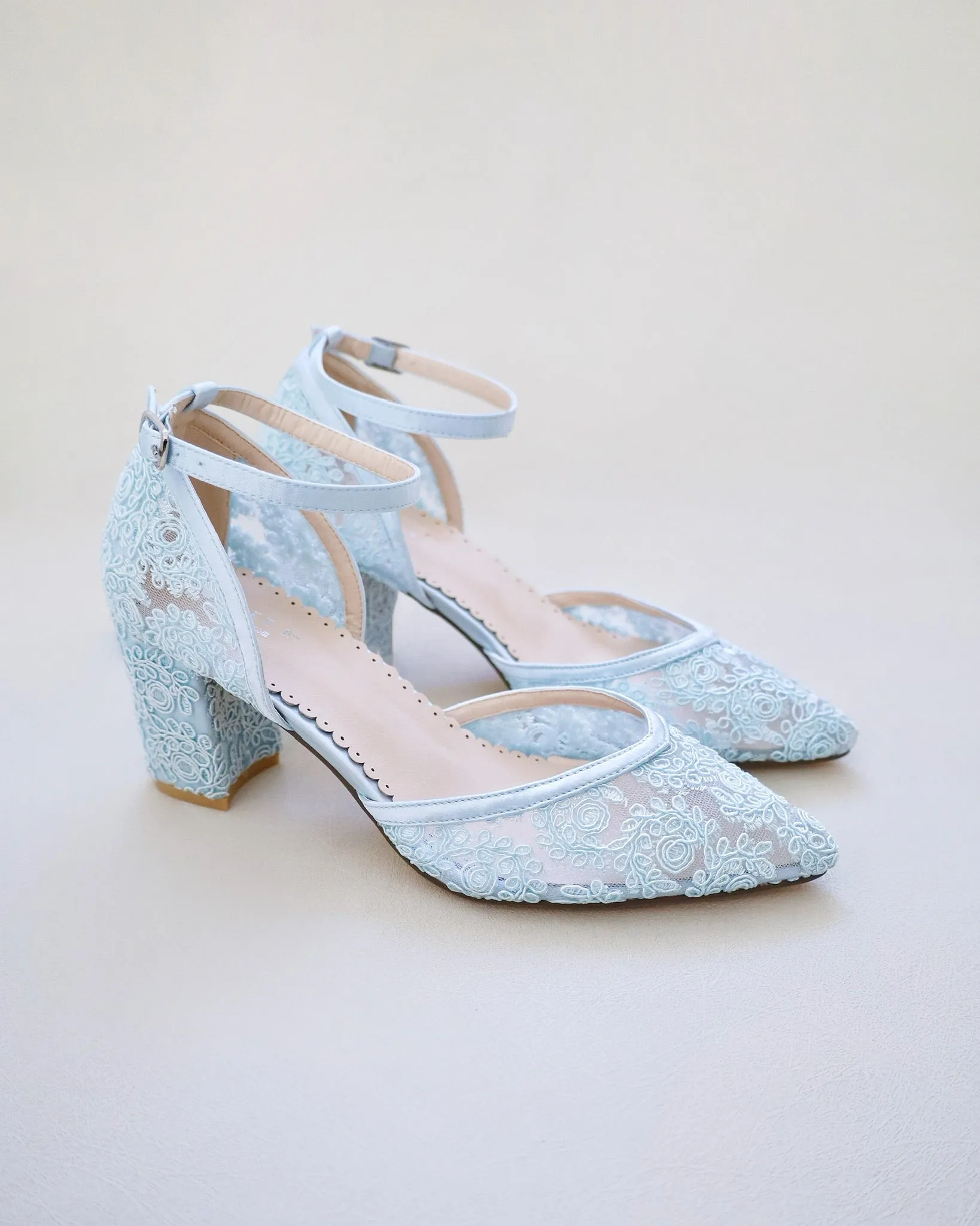 Lace Block Heel For Weddings