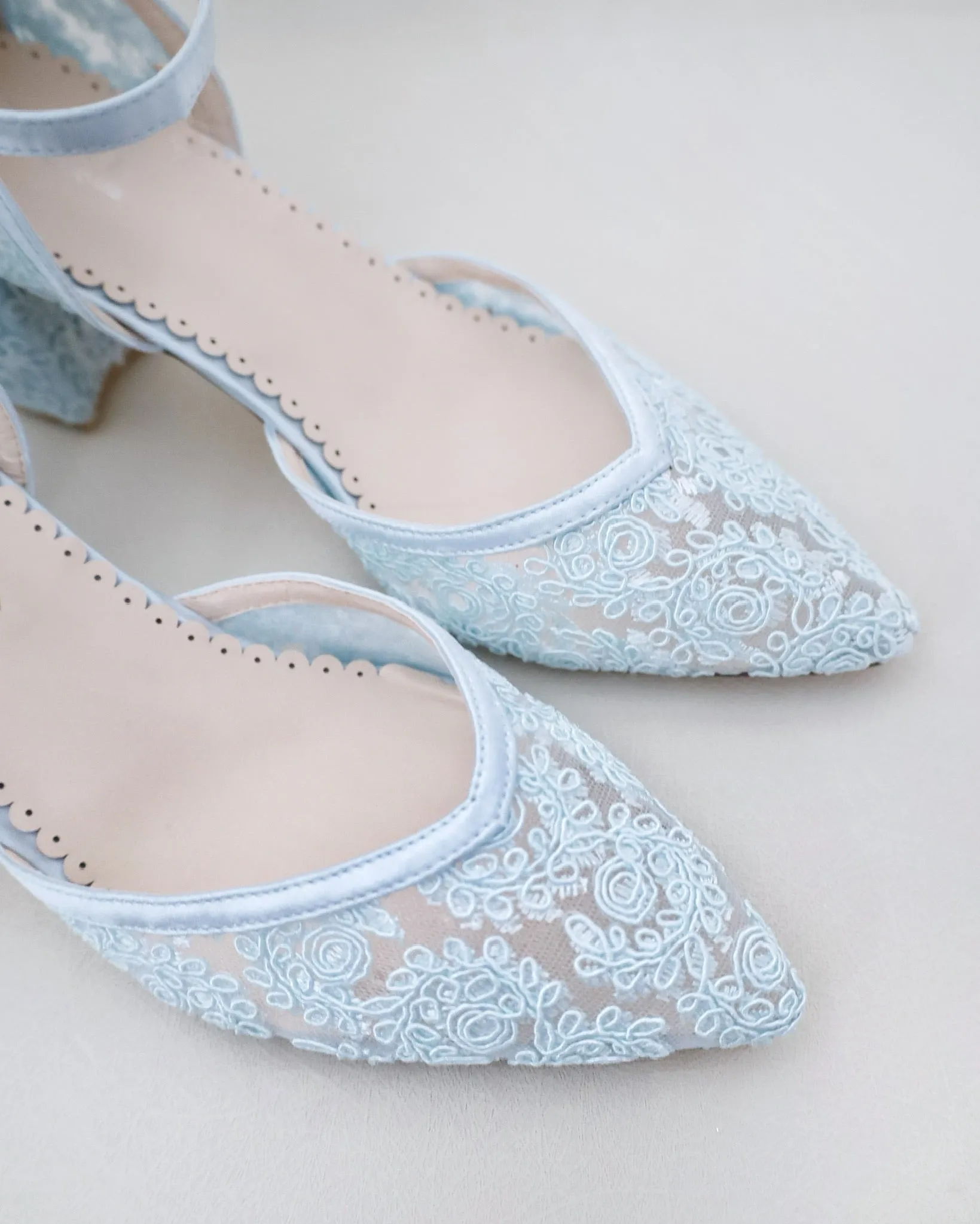 Lace Block Heel For Weddings
