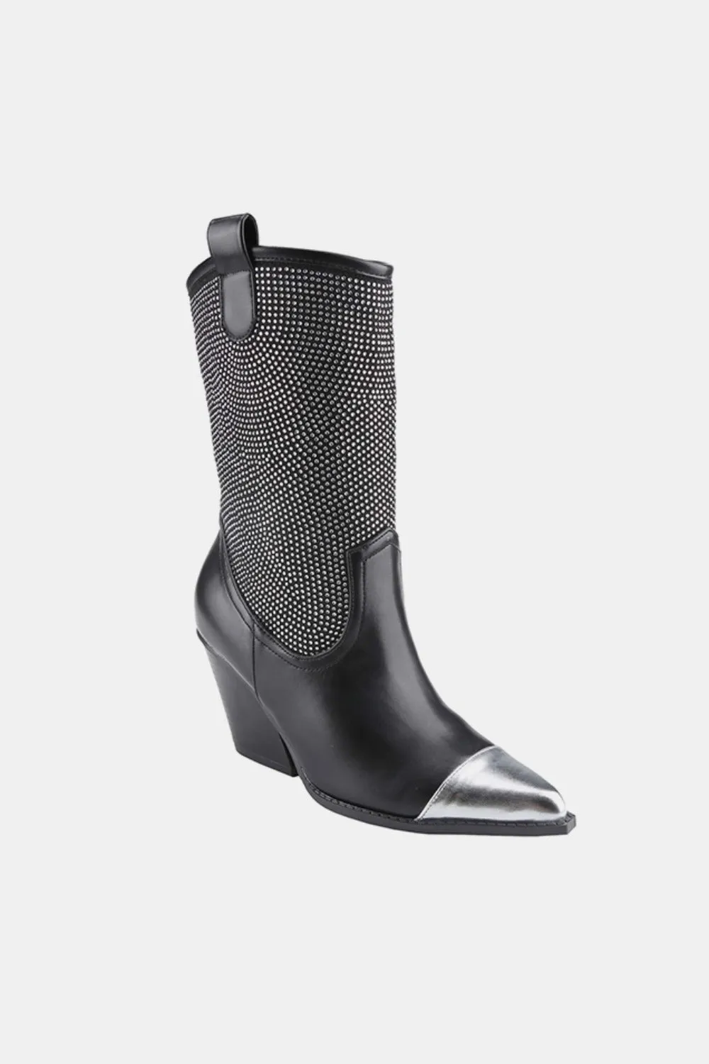 Ladies Black Western Cowboy Boots with Rhinestones