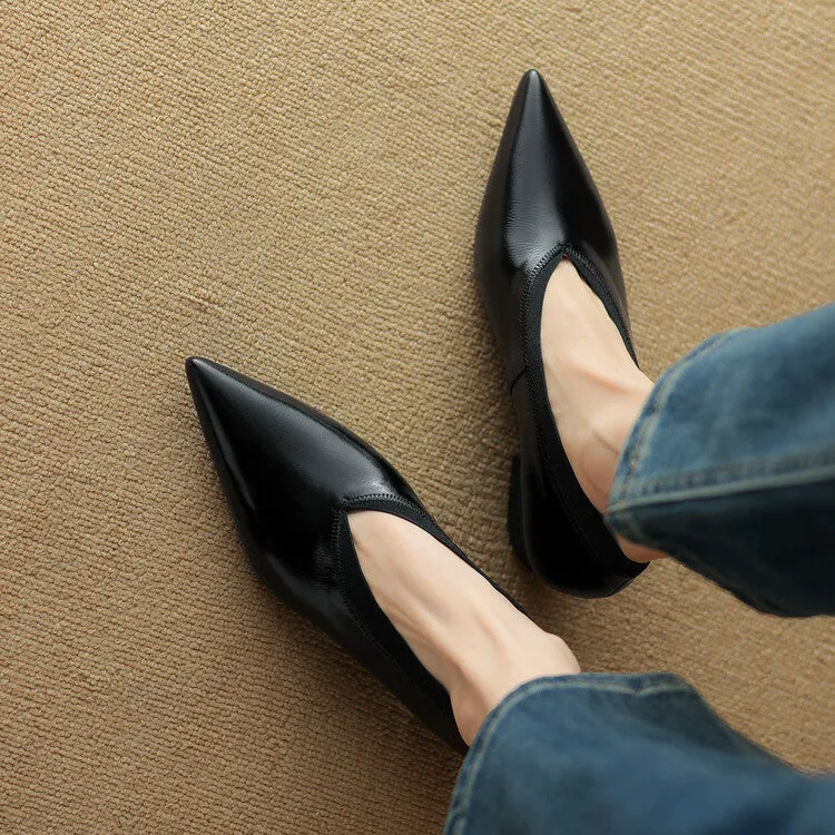 Ladies Pointed Toe Block Heel Witch Shoes