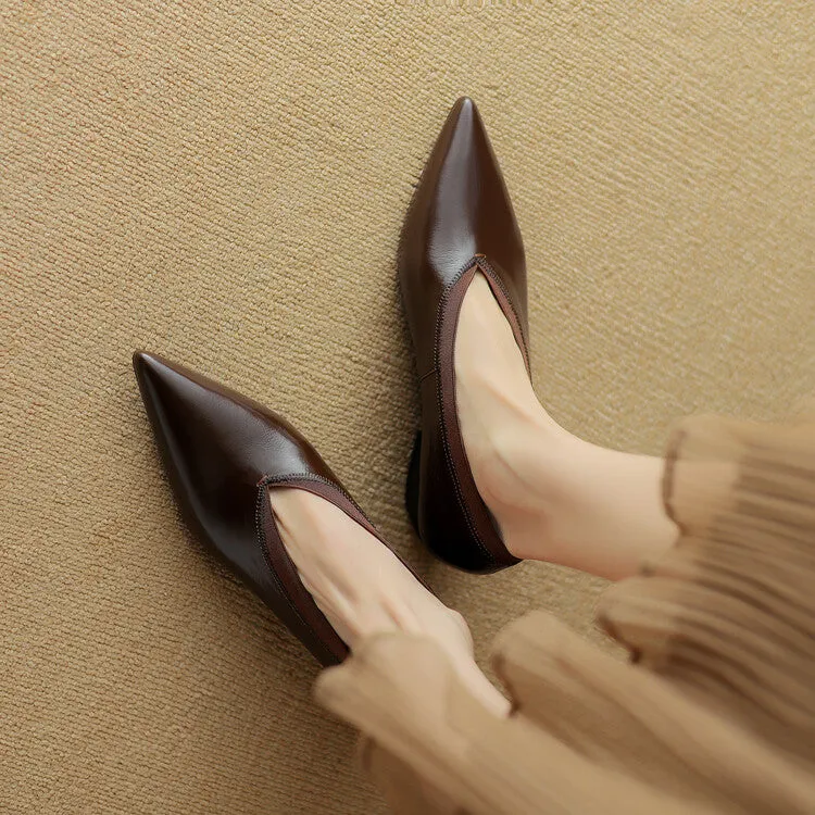 Ladies Pointed Toe Block Heel Witch Shoes