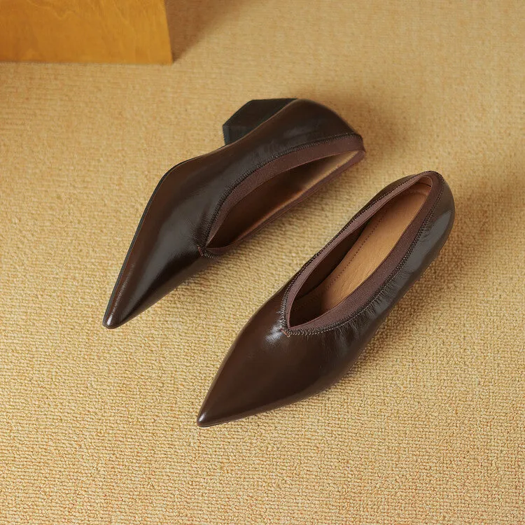 Ladies Pointed Toe Block Heel Witch Shoes