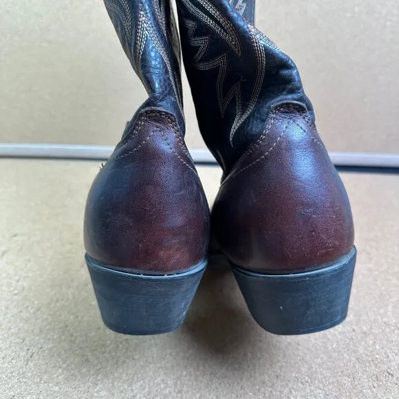 Laredo Red &amp; Black Men's Western Cowboy Boots Leather Size 11.5 D