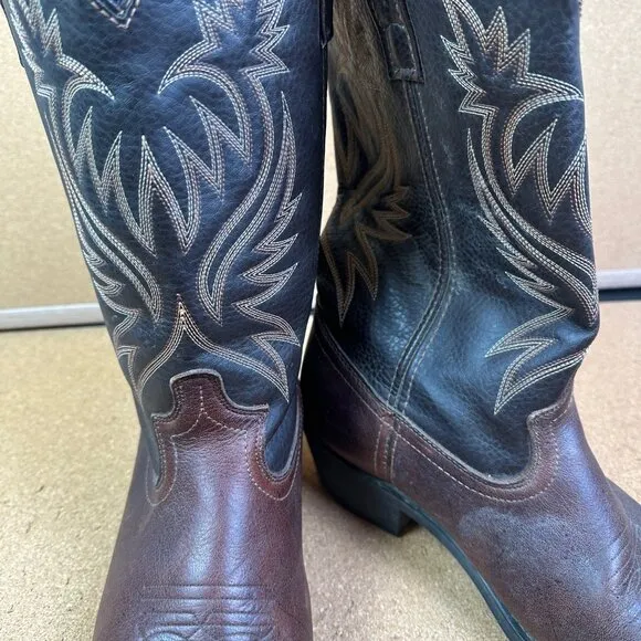 Laredo Red &amp; Black Men's Western Cowboy Boots Leather Size 11.5 D