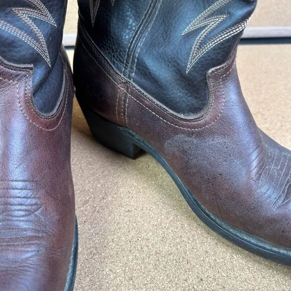 Laredo Red &amp; Black Men's Western Cowboy Boots Leather Size 11.5 D