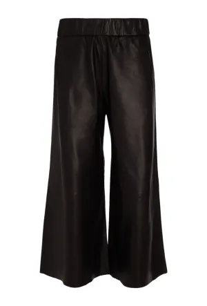 Leather Culottes in Black