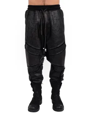 Leather Effect Drop Crotch Pants