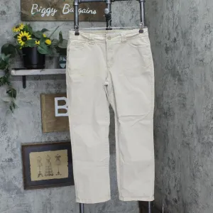 Lee Womens Classic Fit Straight Leg Khaki Stretch Pants Beige Brown 12 Petite