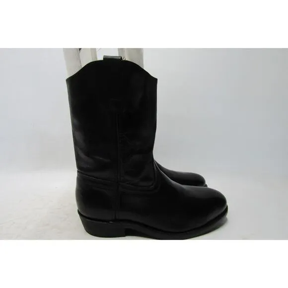 Lehigh Mens Size 9 EEE Black Leather Cowboy Western Boots