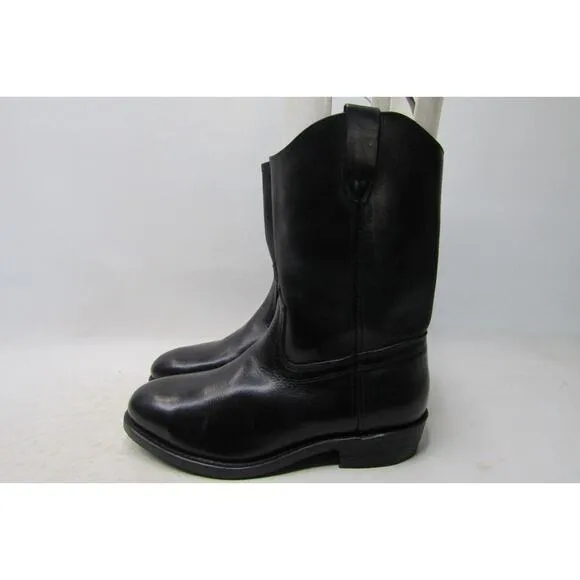 Lehigh Mens Size 9 EEE Black Leather Cowboy Western Boots
