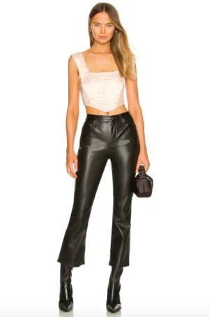 Lennon Faux Leather Crop Flare - ASSORTED COLORS