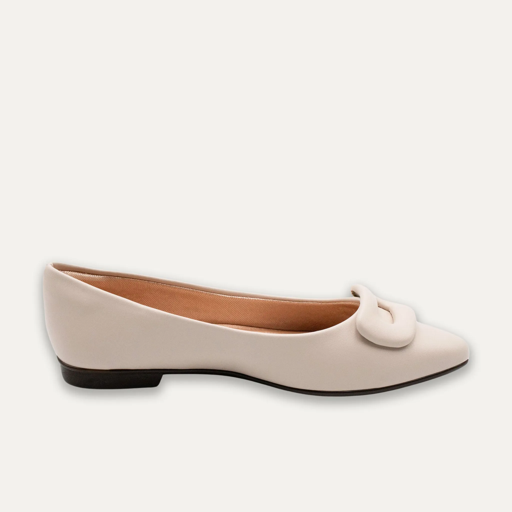 Lia Off-White Pointed Toe Flats