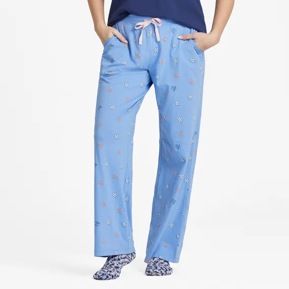 Life is Good Women's Vintage Flowers Pattern Snuggle Up Sleep Pant