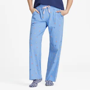 Life is Good Women's Vintage Flowers Pattern Snuggle Up Sleep Pant