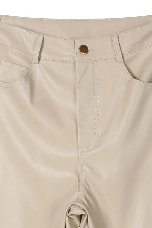 Lilou Vegan leather slim pants