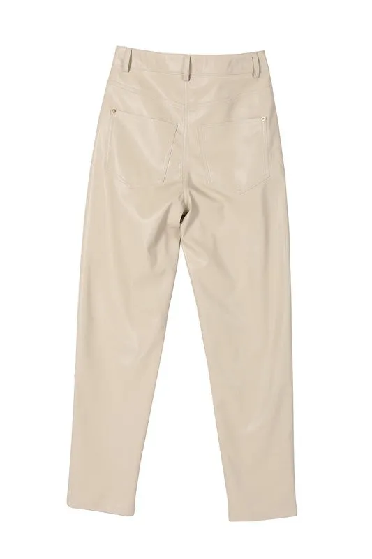 Lilou Vegan leather slim pants