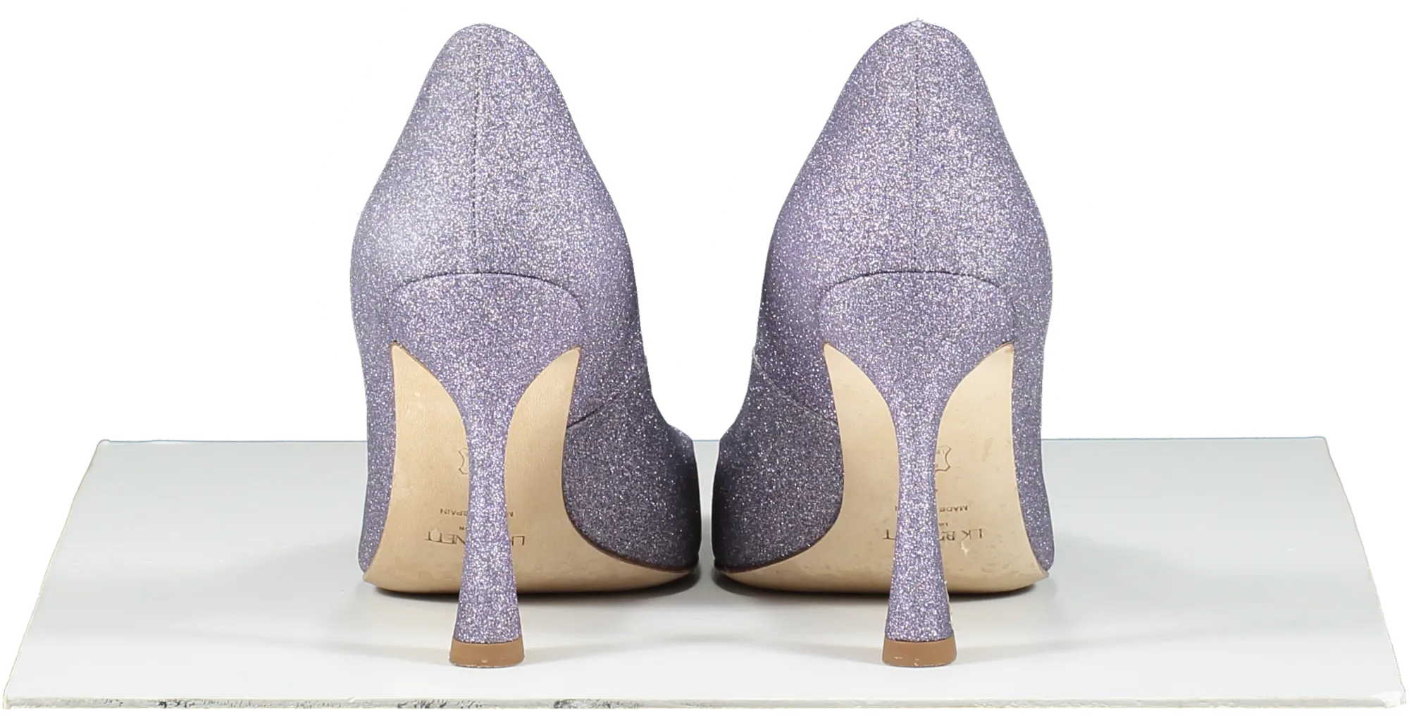L.K.Bennett Purple Dazzle Lilac Glitter Fabric Flared Heel Courts UK 7 EU 40 👠