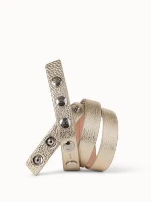 Logo Press Studs Fine Leather Belt