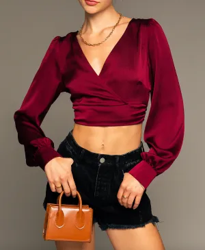 Long Sleeve Open Back Crop Top
