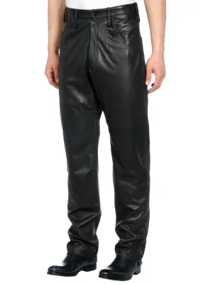 Loose-Fit Relaxed Genuine Leather Pants for Men