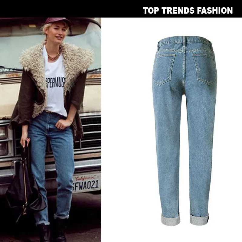 Loose Mom Jeans Women's Jeans High Waisted Jeans Straight Pants