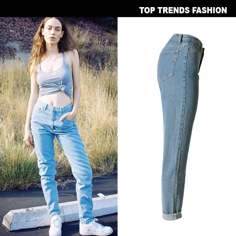 Loose Mom Jeans Women's Jeans High Waisted Jeans Straight Pants