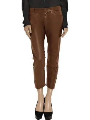 Loose Straight Leather Pants