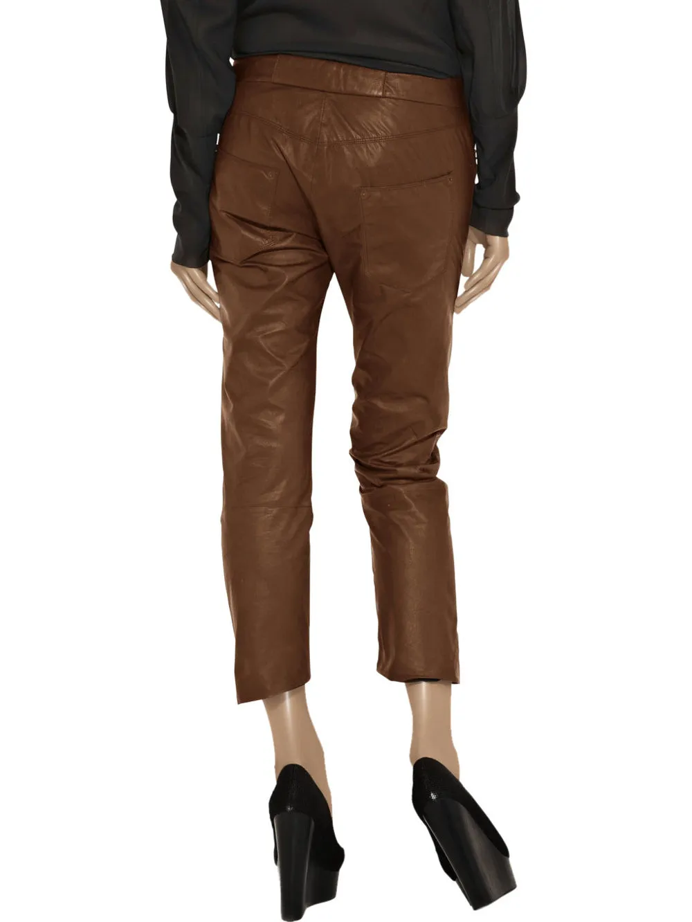 Loose Straight Leather Pants