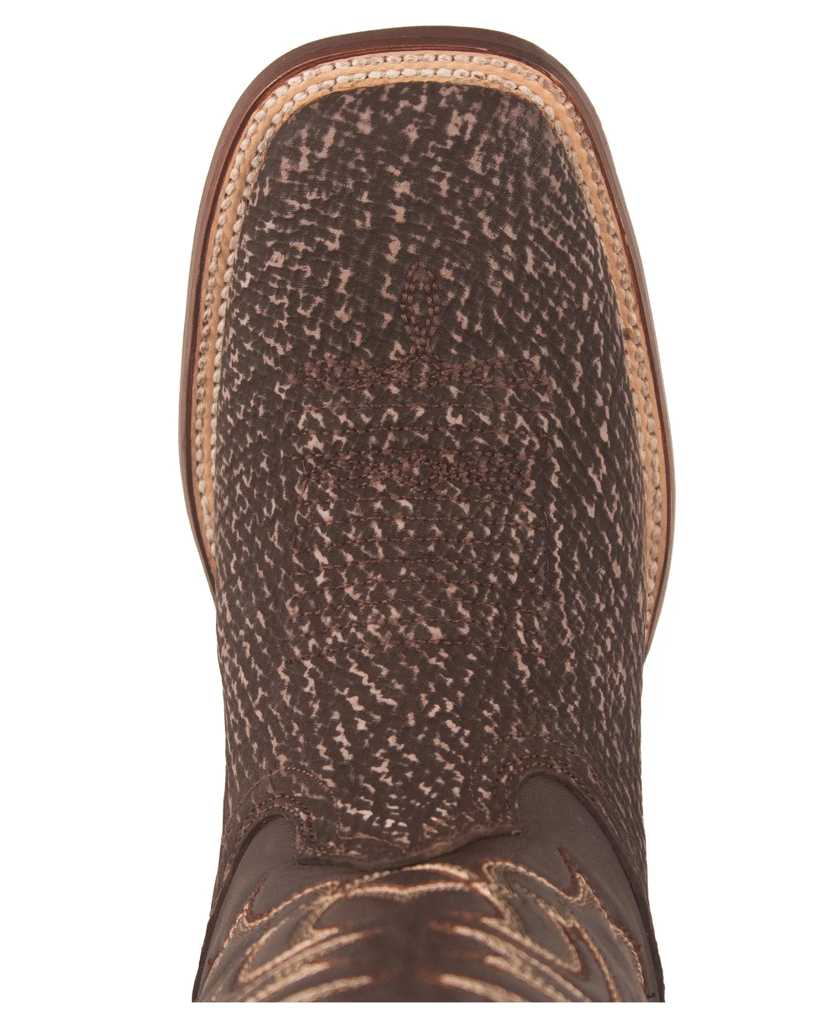 Los Altos Rustic Brown Shark Skin Western Boots