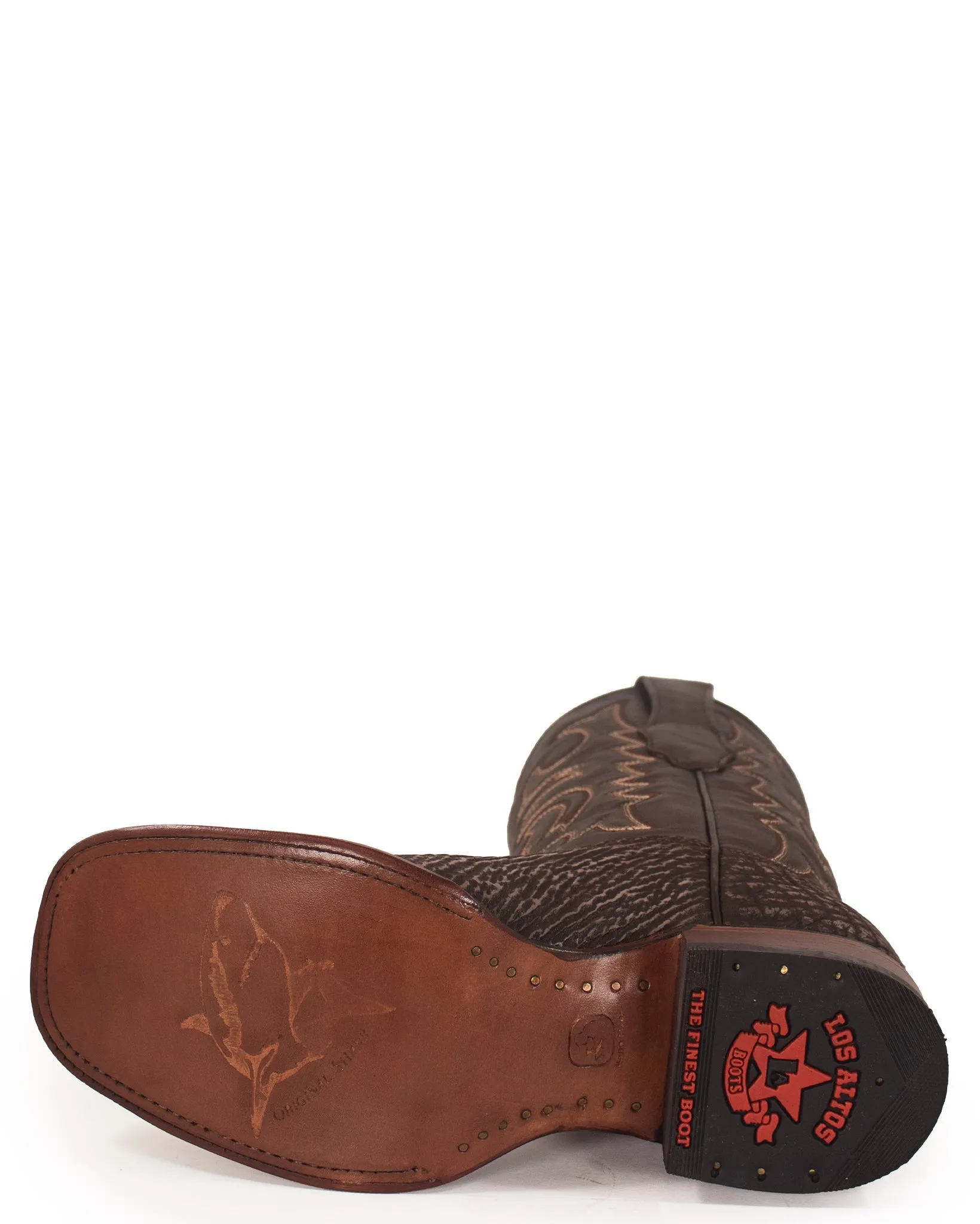 Los Altos Rustic Brown Shark Skin Western Boots