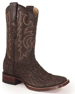 Los Altos Rustic Brown Shark Skin Western Boots