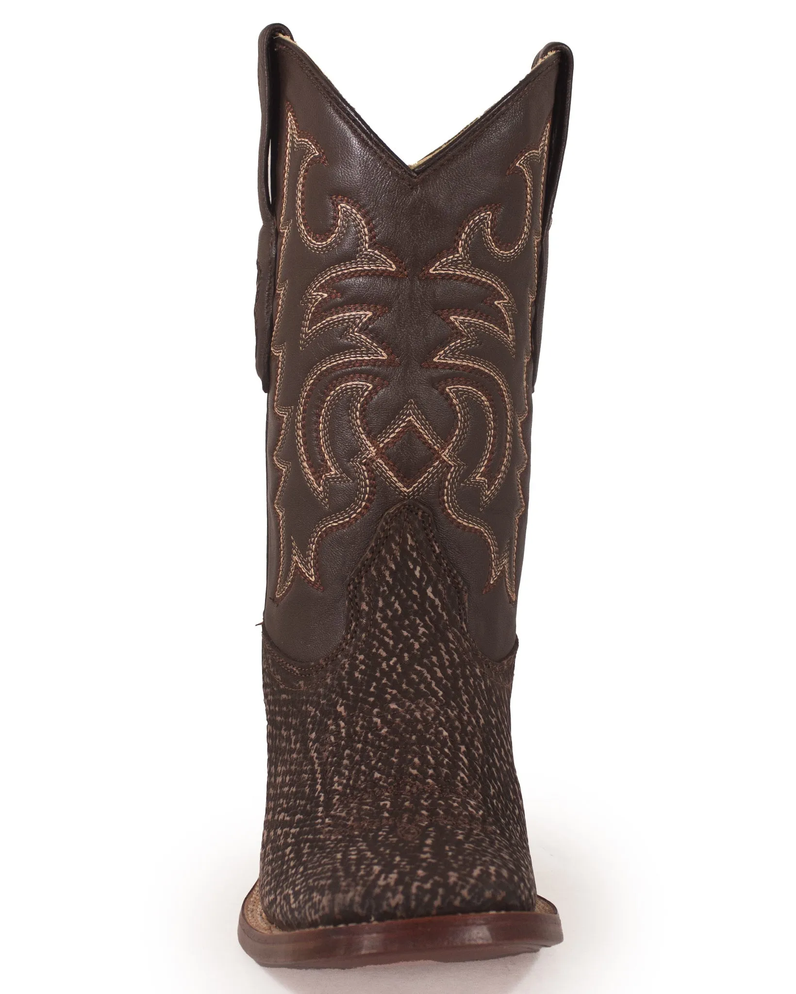 Los Altos Rustic Brown Shark Skin Western Boots