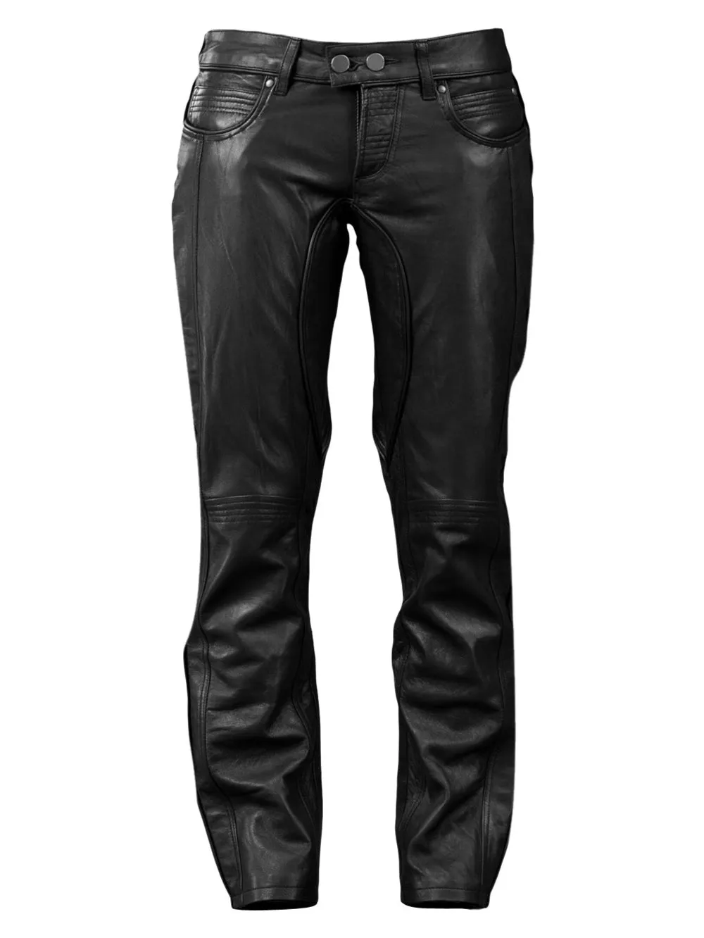 Low Cut Trendy Genuine Leather Pants for Men