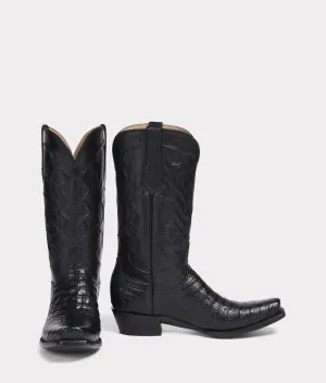 Lucchese Men's Charles Ultra Belly Caiman Black Boots