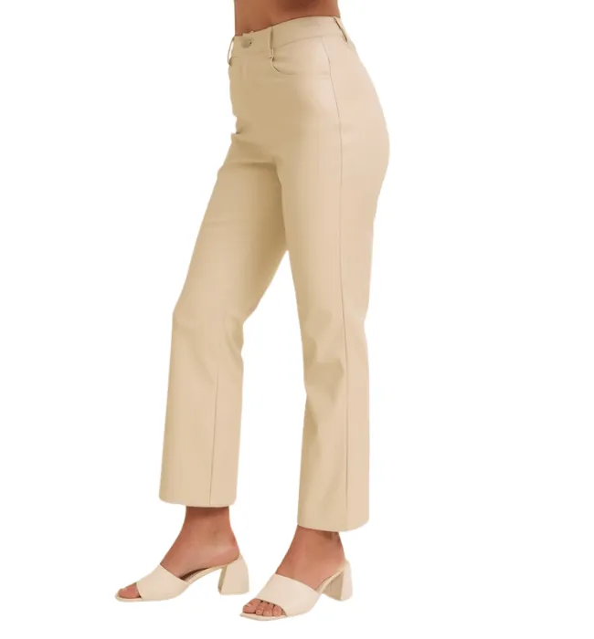 Lydia Vegan Leather Cropped Pants
