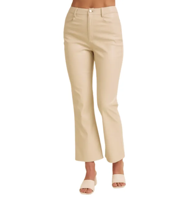 Lydia Vegan Leather Cropped Pants