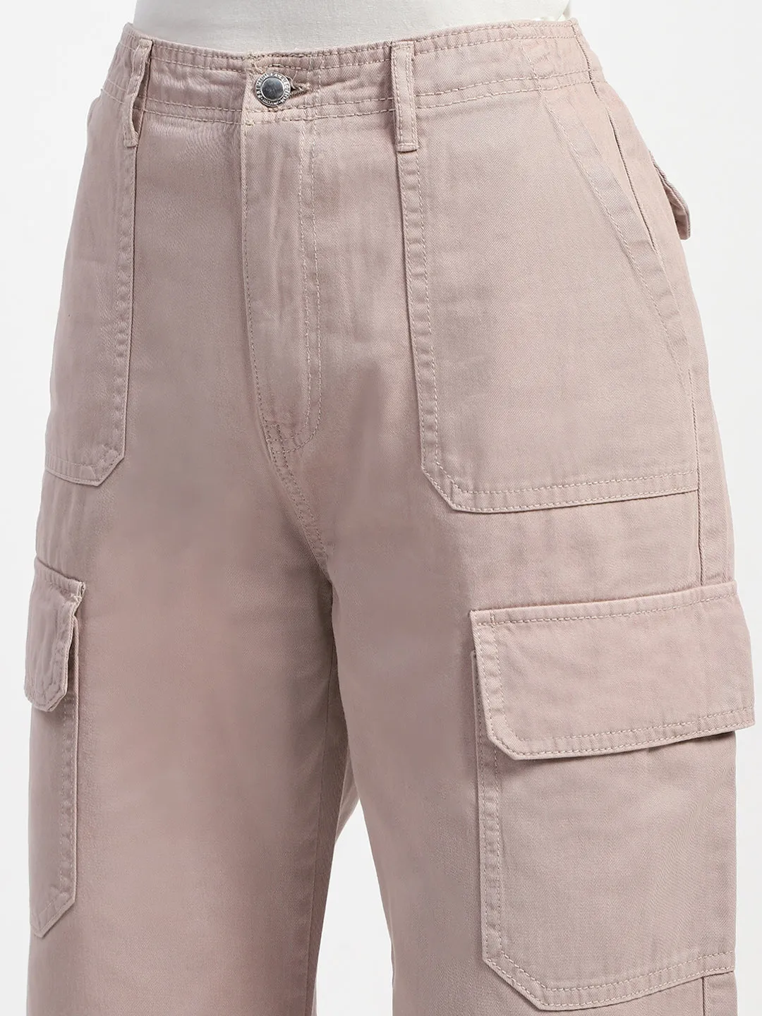 Madame Relax Fit Straight Khaki Cargo Pants