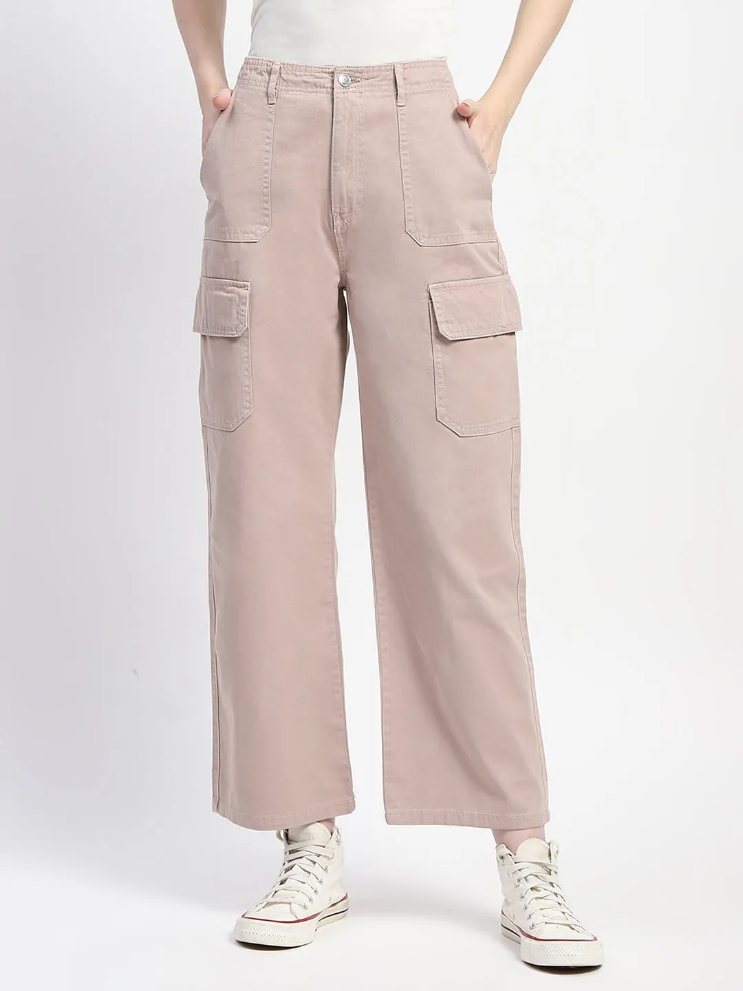Madame Relax Fit Straight Khaki Cargo Pants
