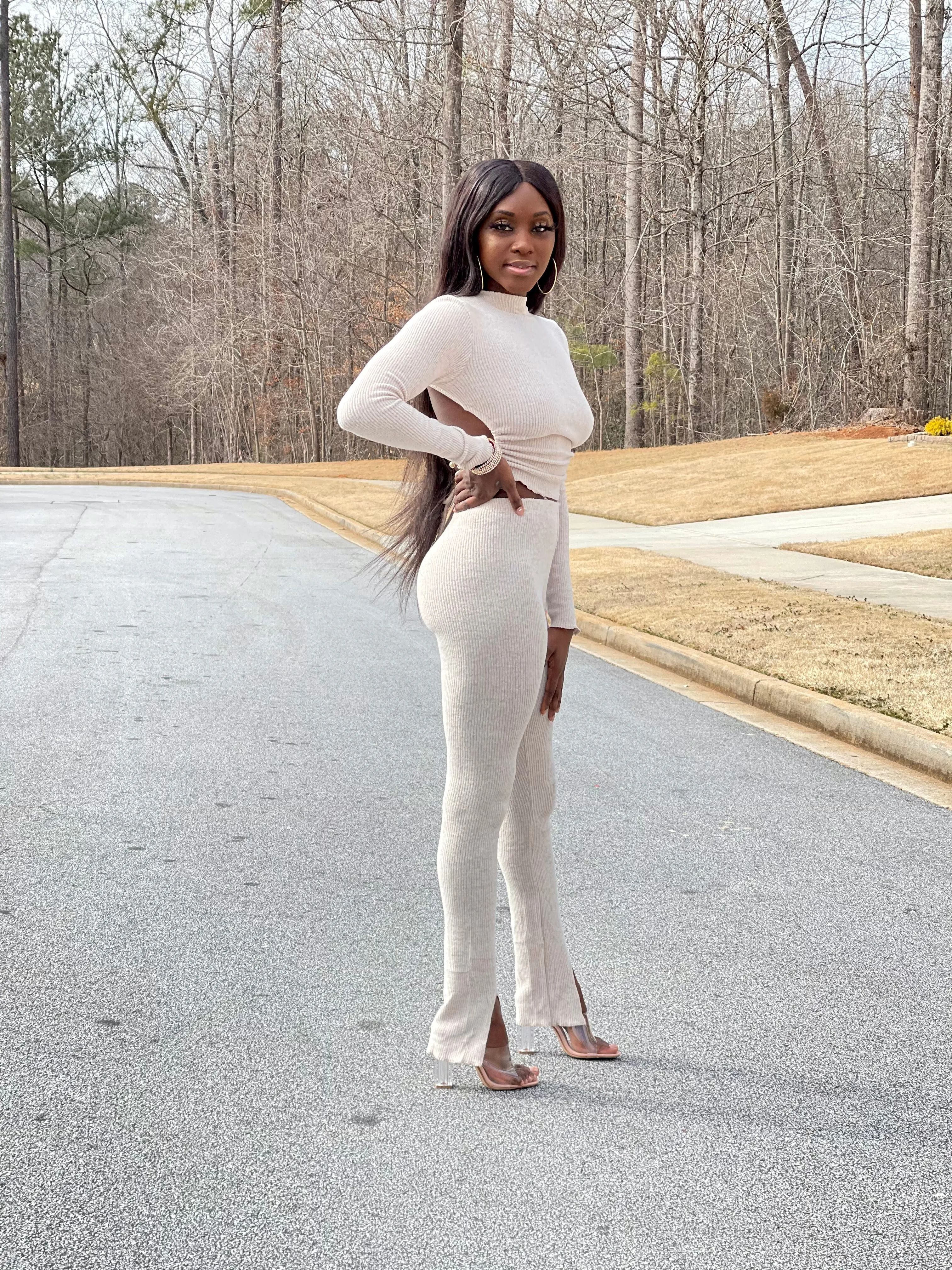 Make It A Date Pants Set | Oatmeal