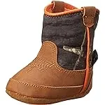 M&F Western Gunner Baby Boy's Infant/Toddler Bucker Boot First Walker Shoe, Mossy Oak/Orange, 3