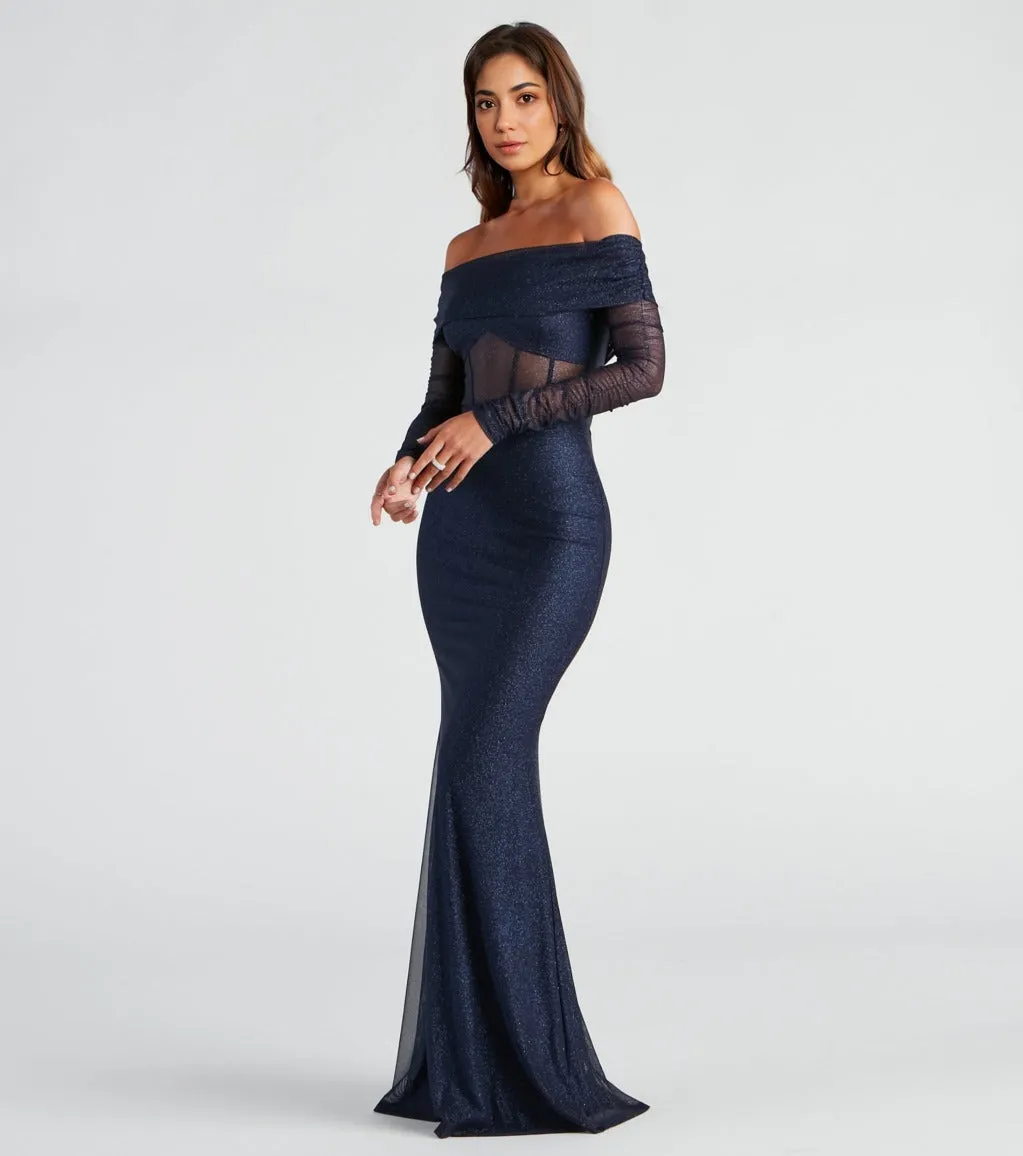 Mandy Glitter Mesh Mermaid Dress