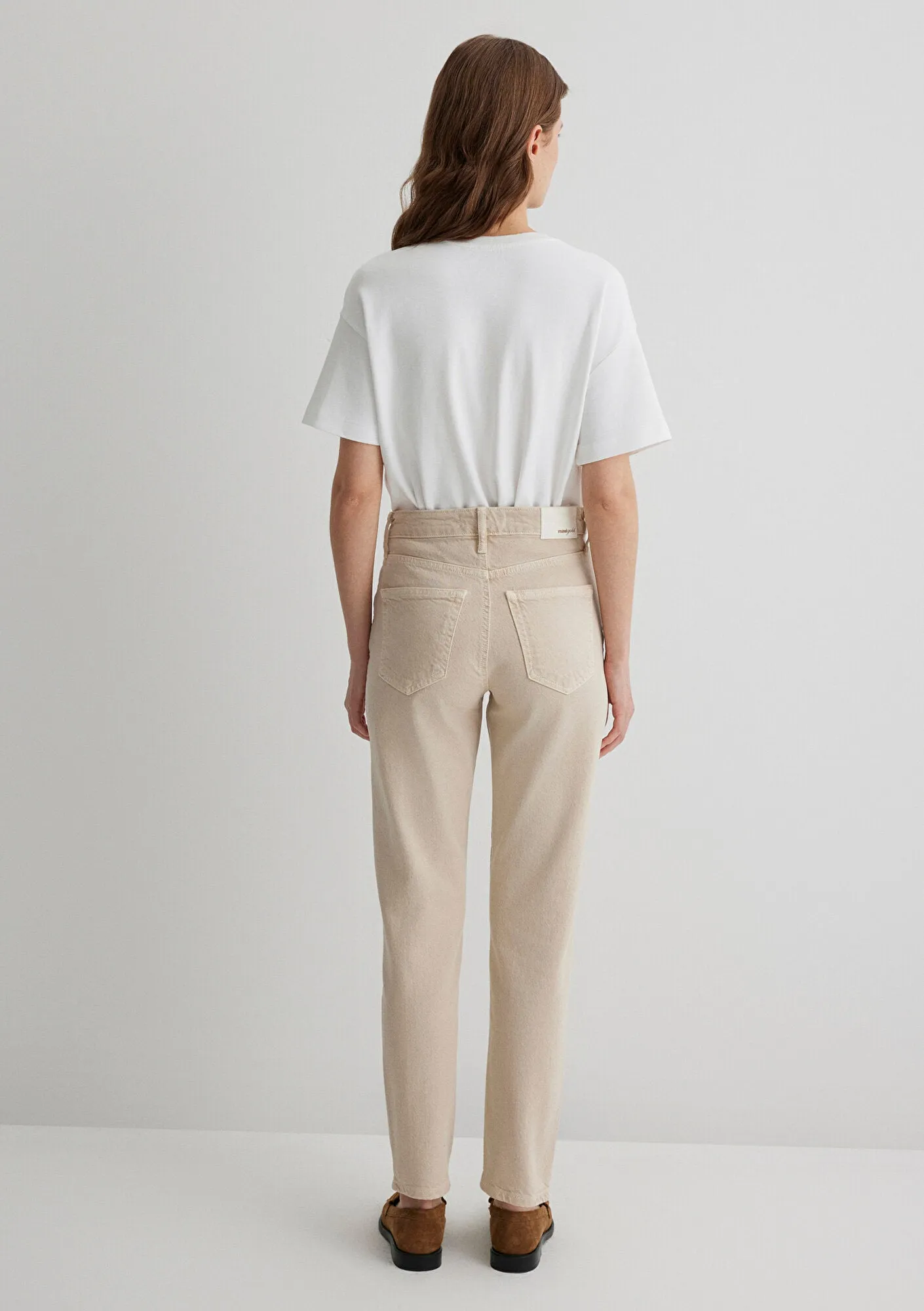 Martha Cream Shiny Gold Premium Jean Pants