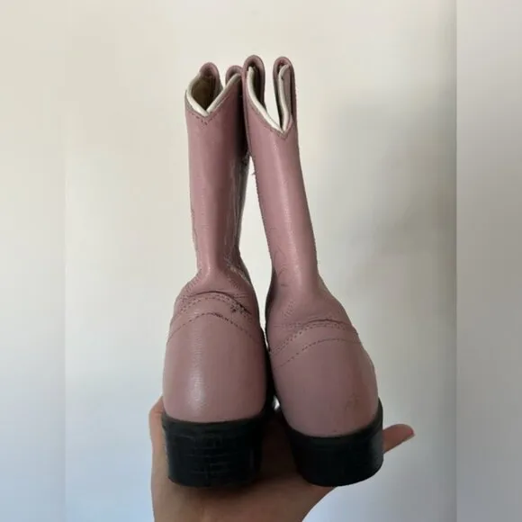 Masterson Boot Co. Pink Leather Youth Western Boots Size 3 M