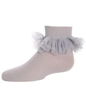 Memoi Hello Darlin Flower Petal Cotton Blend Girls Anklet Socks - Mkf-6019