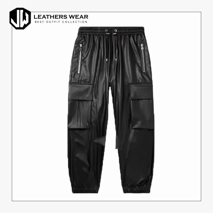 Mens Black Leather Pants